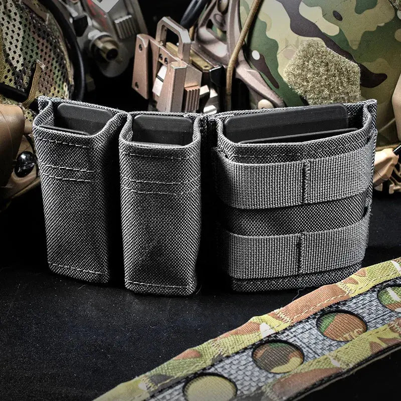 Tactical Outdoor Double Stack Magazine Pouch 5.56 & 9mm – MOLLE Compatible Ma boutique