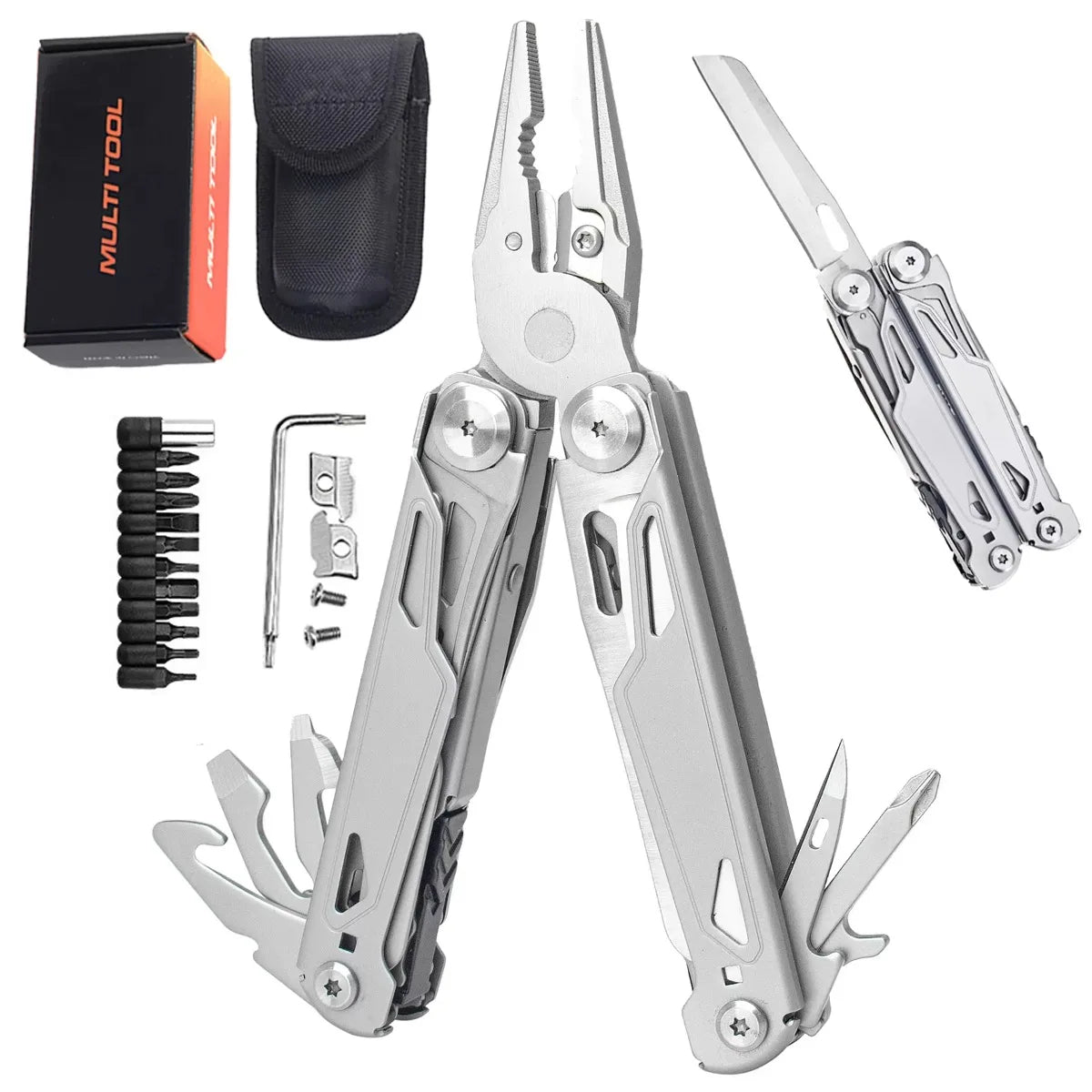 Outdoor Camping Multi Tools Folding Survival Gear Plier Knife Wire Stripper Outdoor Mini Portable Hand Tools Knife, Scissors ﻿ BLACKBEARD OUTDOOR INDUSTRIES