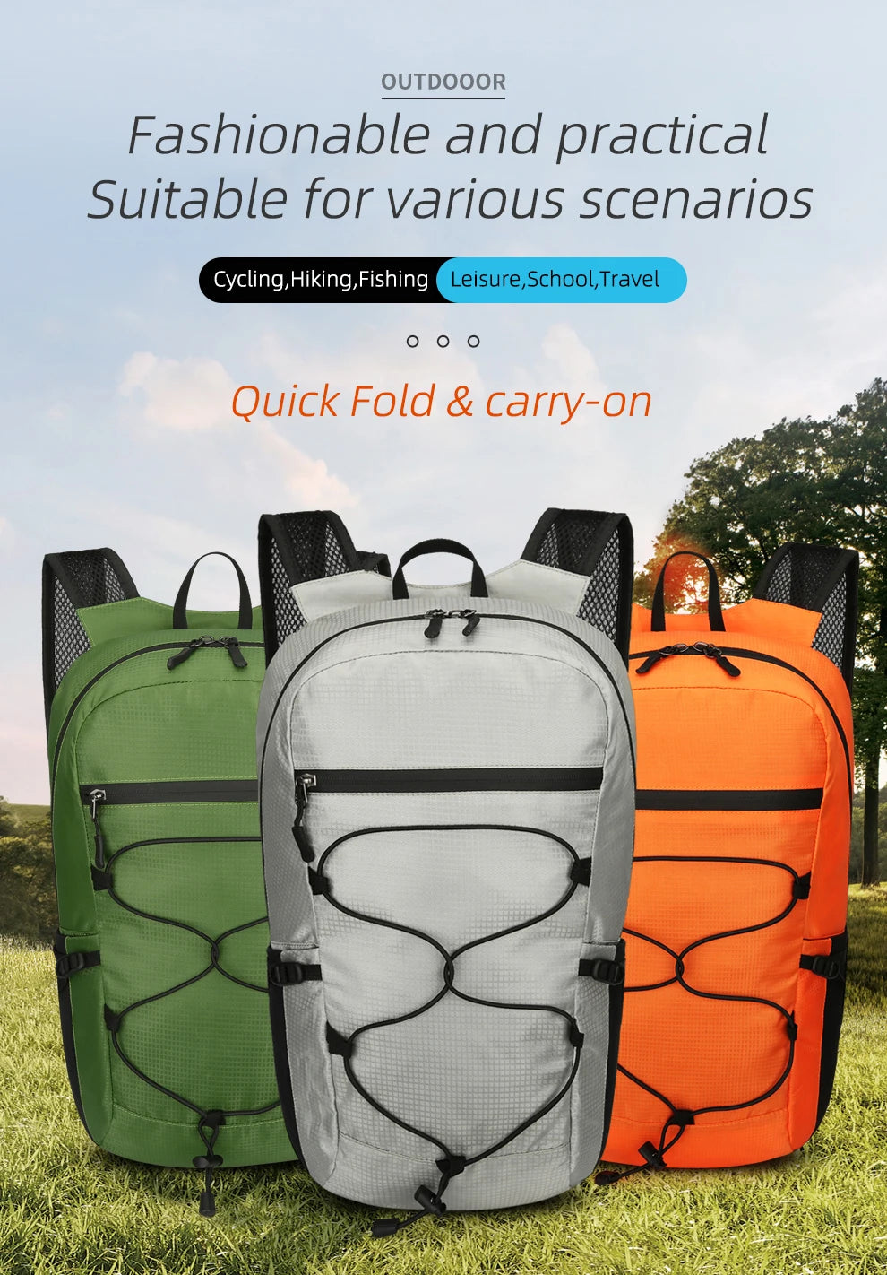 Sac à Dos Pliable Ultraléger – Sac à Dos Outdoor Polyvalent pour Randonnée, Escalade & Voyage - BLACKBEARD OUTDOOR INDUSTRIES