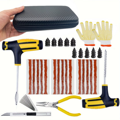 ZFOUEK Kit de Réparation de Pneu Voiture – Kit Complet d'Urgence avec Mèches, Colle, Outils, Boîte de Rangement - BLACKBEARD OUTDOOR INDUSTRIES