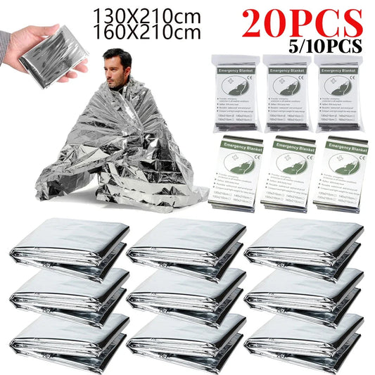 Couverture de Survie d'Urgence – 5/10/20 pièces Couverture d’Isolation Portable, Imperméable et Coupe-Vent pour Camping, Randonnée et Secours Ma boutique