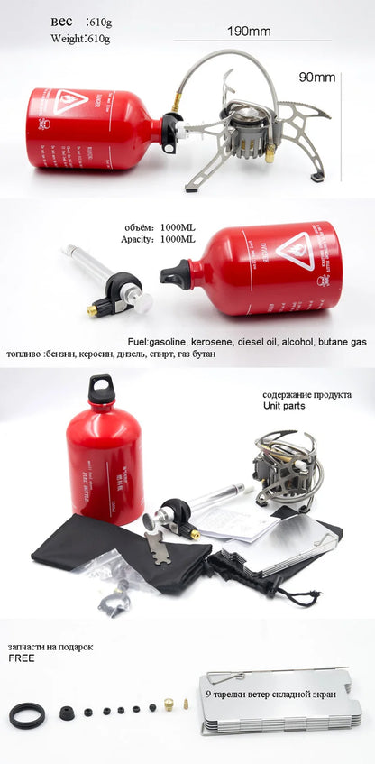 Réchaud à Essence APG 1000 ml – Grand Réservoir – Brûleur Portable Polyvalent pour Activités Outdoor - BLACKBEARD OUTDOOR INDUSTRIES