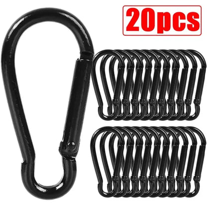 Mini Mousqueton en Alliage d'Aluminium – Lot de 10/50 pièces | Clip D-Type Pratique et Résistant pour Clés, Camping et Outdoor - BLACKBEARD OUTDOOR INDUSTRIES