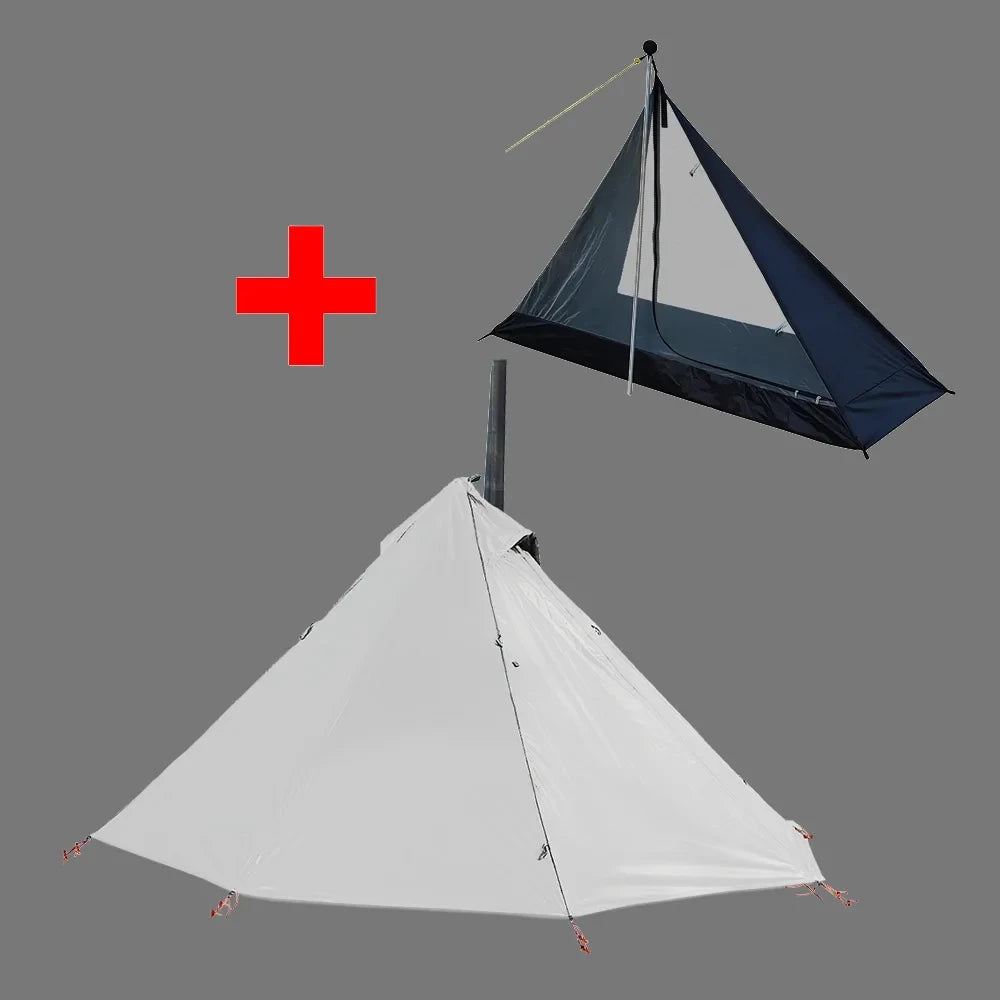 Tente Hot Tent Tipi 1 Personne – Avec Fenêtre pour Cheminée | Double Paroi | 3 Saisons | Bushcraft / Camping Solo - BLACKBEARD OUTDOOR INDUSTRIES