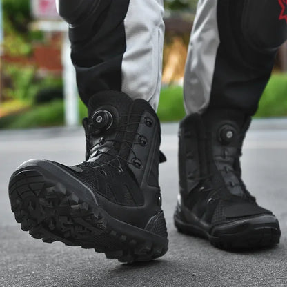 Bottes Moto Homme – Chaussures Respirantes 4 Saisons – Bottines de Moto Style Cruiser / Touring | Unisexe - BLACKBEARD OUTDOOR INDUSTRIES