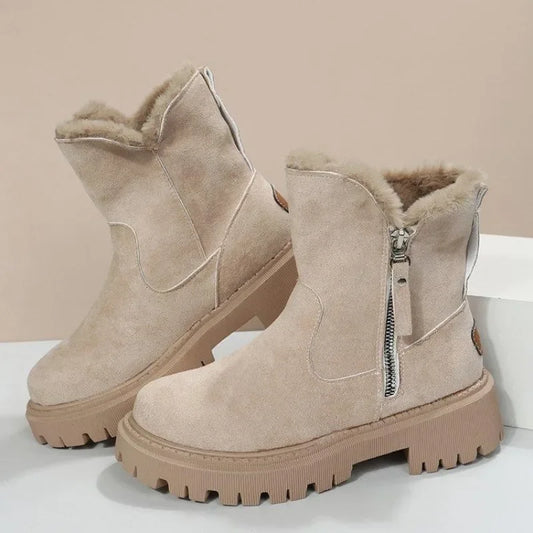 Bottes d'Hiver Femme 2024 - Bottes de Neige à Fourrure, Mi-Mollet, Imperméables et Chaudes, Bottes de Randonnée Extérieures pour Femme - BLACKBEARD OUTDOOR INDUSTRIES