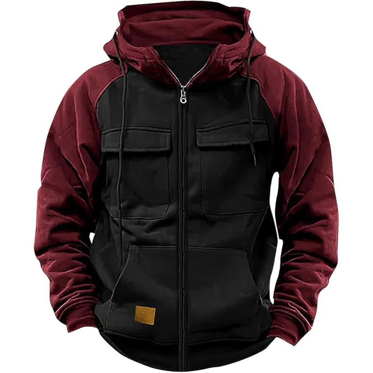 Sweat-shirt Tactique à Capuche pour Homme - Zip, Patchwork, Poches Multiples, Veste de Voyage Automne-Hiver BLACKBEARD OUTDOOR INDUSTRIES