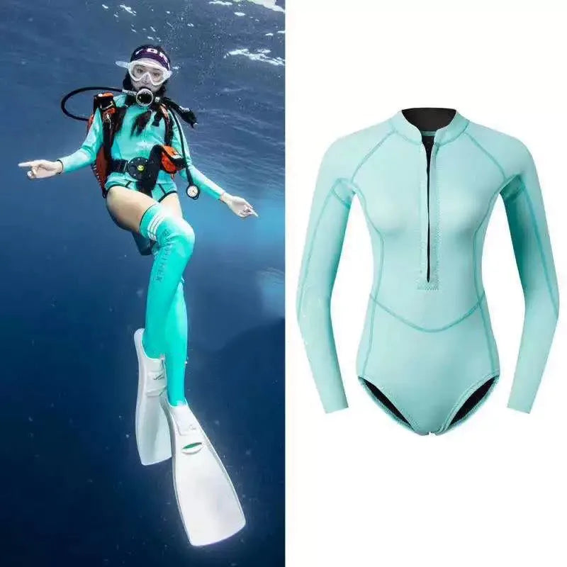 Combinaison Femme Néoprène 2 mm – Manches Longues Rose, Surf, Plongée, Snorkeling - BLACKBEARD OUTDOOR INDUSTRIES