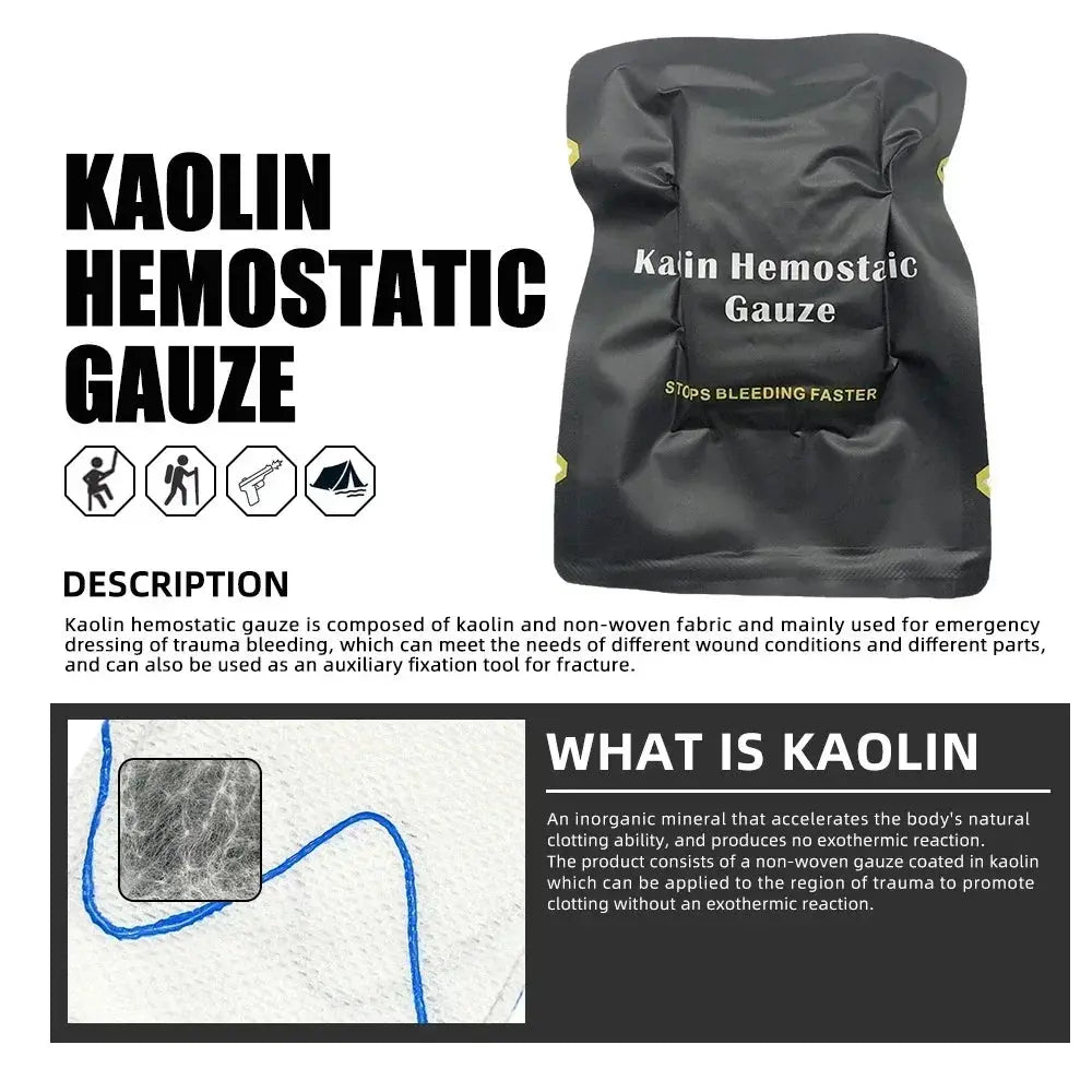 Gaze Hémostatique Compressée au Kaolin - Bandage d'Urgence Tactique Ma boutique