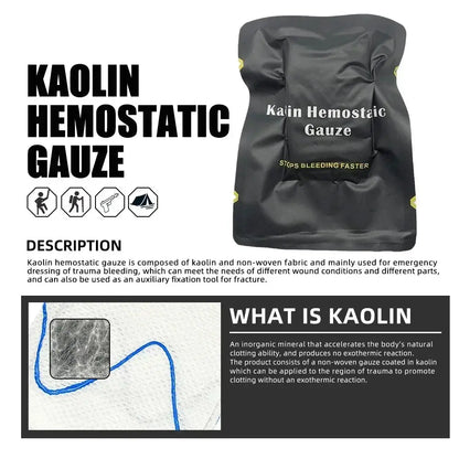 Gaze Hémostatique Compressée au Kaolin - Bandage d'Urgence Tactique Ma boutique