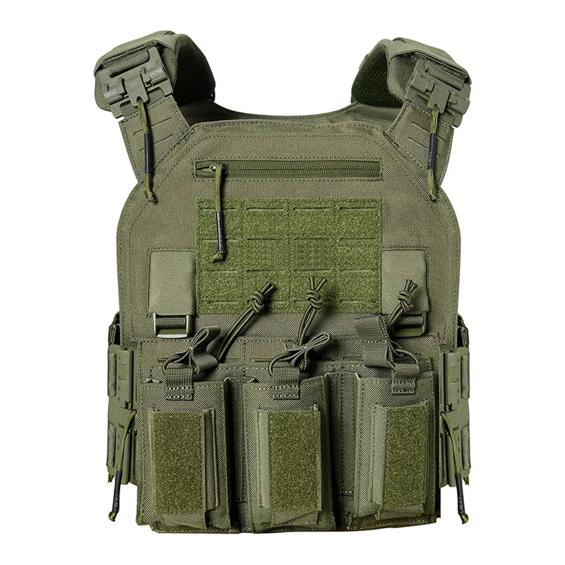 Gilet de Combat 6094 Tactique - Gilet Détachable Rapide avec Système Laser Cut et Porte-Plaque de Protection - Équipement Tactique Noir BLACKBEARD OUTDOOR INDUSTRIES