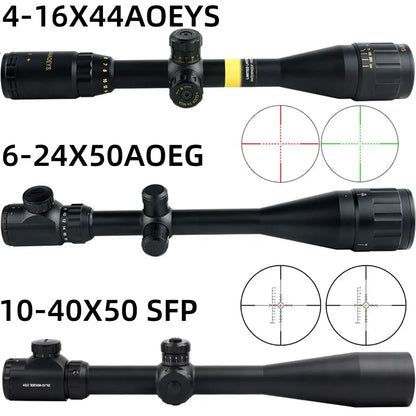 Lunette de Visée Tactique SFP 4-16X44 / 6-24X50 / 10-40X50 avec Réticule Illuminé Rouge & Vert, Réglage Parallaxe - BLACKBEARD OUTDOOR INDUSTRIES
