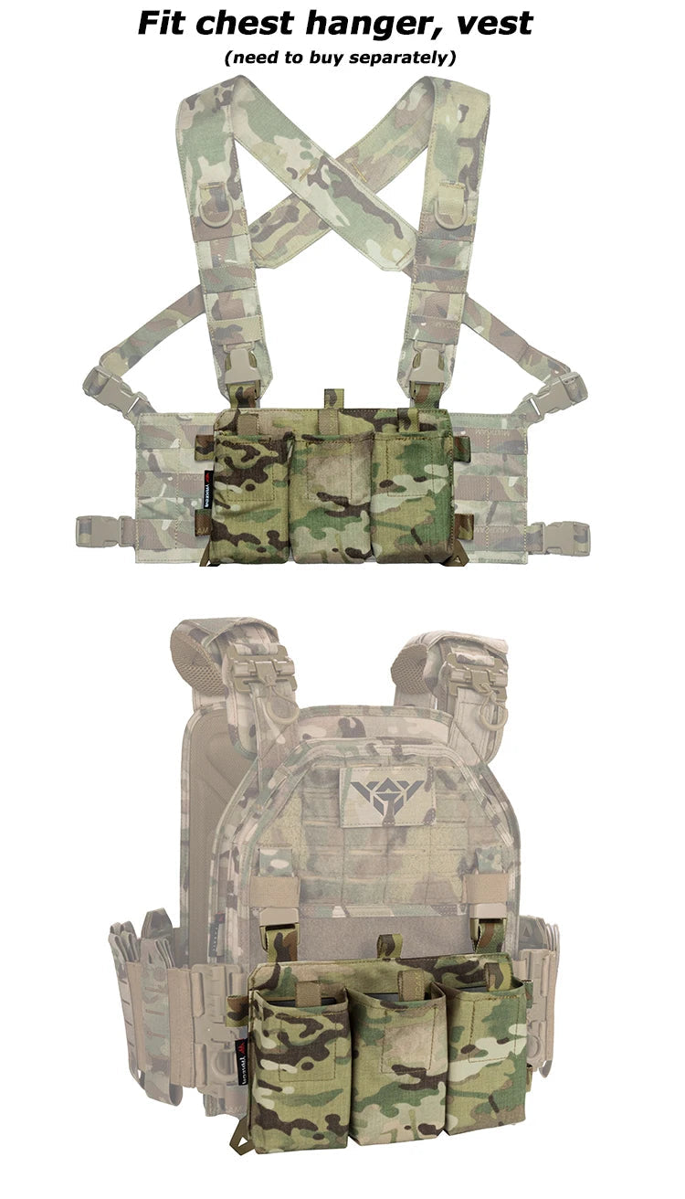 Gilet Tactique YAKEDA Triple 5.56/7.62 avec Libération Rapide et Boucle – Panneau Modulaire d'Attaque pour Équipement de Chasse Extérieure BLACKBEARD OUTDOOR INDUSTRIES