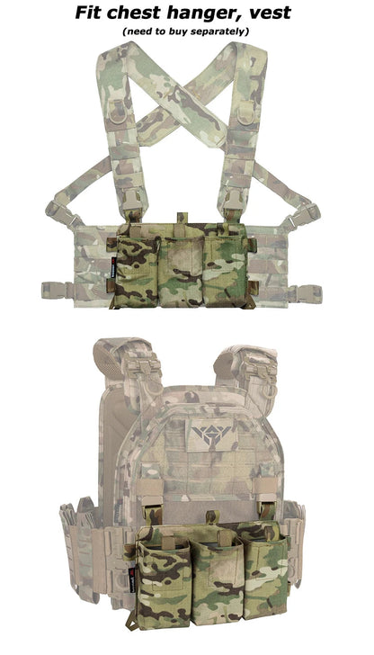Gilet Tactique YAKEDA Triple 5.56/7.62 avec Libération Rapide et Boucle – Panneau Modulaire d'Attaque pour Équipement de Chasse Extérieure BLACKBEARD OUTDOOR INDUSTRIES