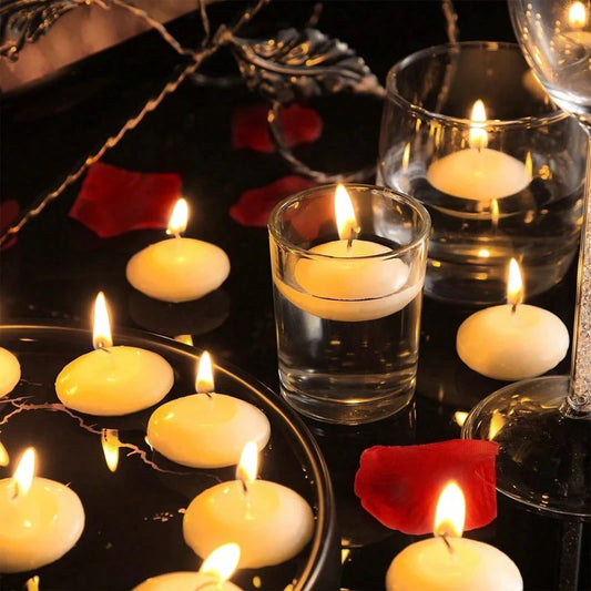 Bougies Flottantes Sans Parfum – 6/10/16 Pièces | Bougies Décoratives pour Saint-Valentin, Mariage, Fête, Bain, Décoration Romantique - BLACKBEARD OUTDOOR INDUSTRIES