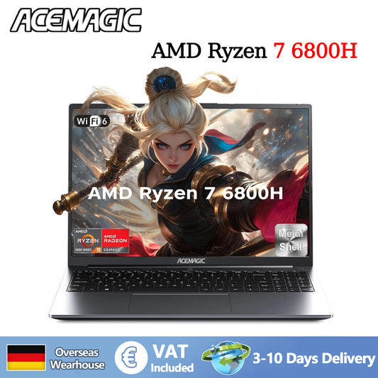 ACEMAGIC Gaming Laptop 16" FHD (1920x1200) | AMD Ryzen 7 6800H | 16GB DDR5 RAM | 512GB SSD | Windows 11 Pro - BLACKBEARD OUTDOOR INDUSTRIES