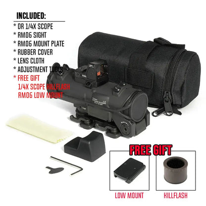 Viseur Tactique DR 1-4X GEN3 Double Fonction avec Réticule Rouge – Optique de Précision pour Fusil, Airsoft et Tir de Chasse Ma boutique
