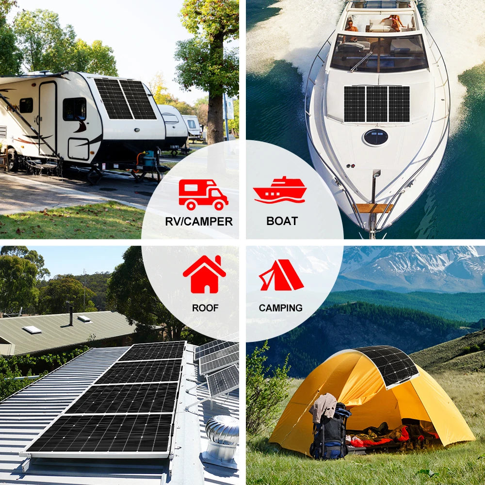 Panneau Solaire Flexible 100W 18V Monocristallin – DOKIO DFSP-100M - BLACKBEARD OUTDOOR INDUSTRIES