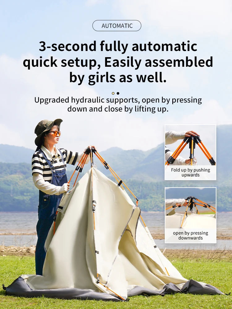 Tente de Camping Automatique 3-4 Personnes – Ouverture Rapide & Protection UV - BLACKBEARD OUTDOOR INDUSTRIES