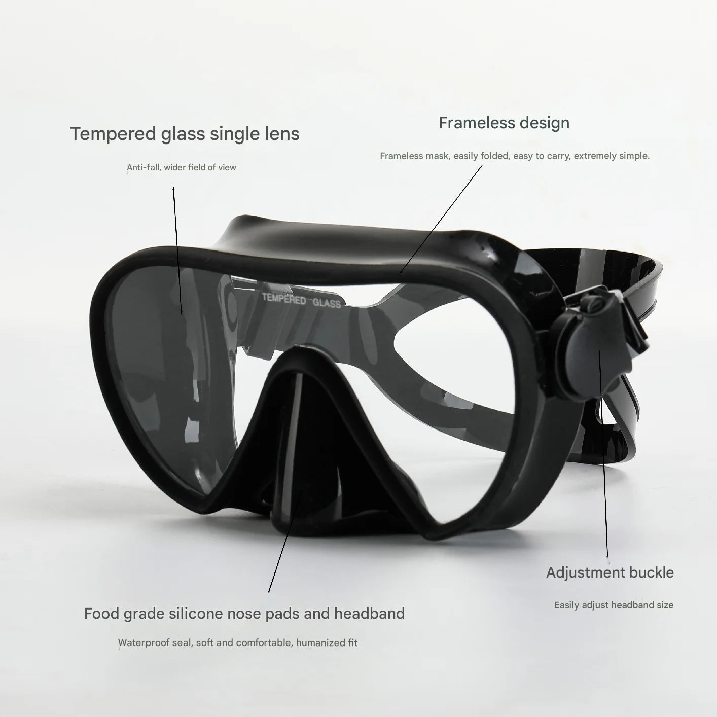 JoyMaySun Masque de Plongée Frameless avec Tuba – Set de Snorkeling Ultra Léger et Compact - BLACKBEARD OUTDOOR INDUSTRIES
