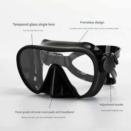 JoyMaySun Masque de Plongée Frameless avec Tuba – Set de Snorkeling Ultra Léger et Compact - BLACKBEARD OUTDOOR INDUSTRIES