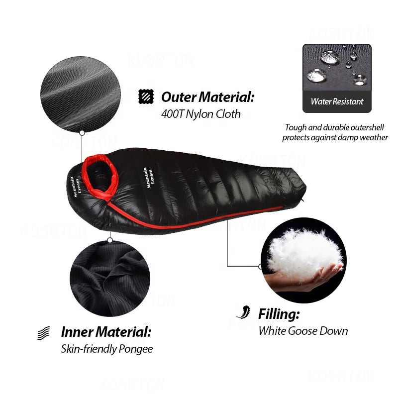 Sac de Couchage Hiver en Duvet d’Oie – Modèle Mummy 3 Saisons – KOSRTON - BLACKBEARD OUTDOOR INDUSTRIES