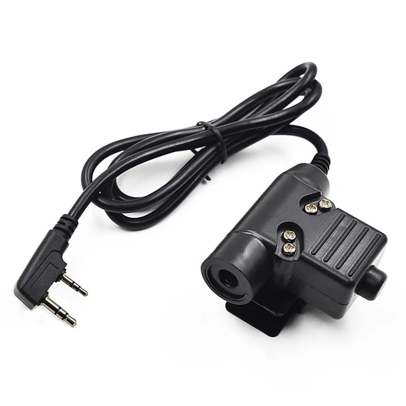 Câble PTT U94 7.0mm pour Casque 2 PIN — Compatible Baofeng UV-5R, UV-S9 Plus, UV-82, AR-152 - BLACKBEARD OUTDOOR INDUSTRIES