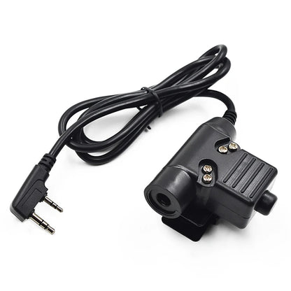 Câble PTT U94 7.0mm pour Casque 2 PIN — Compatible Baofeng UV-5R, UV-S9 Plus, UV-82, AR-152 - BLACKBEARD OUTDOOR INDUSTRIES