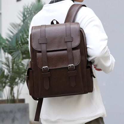 Sac à Dos Homme en Cuir PU – Élégant & Fonctionnel | Ordinateur Portable & École | 20–35L - BLACKBEARD OUTDOOR INDUSTRIES