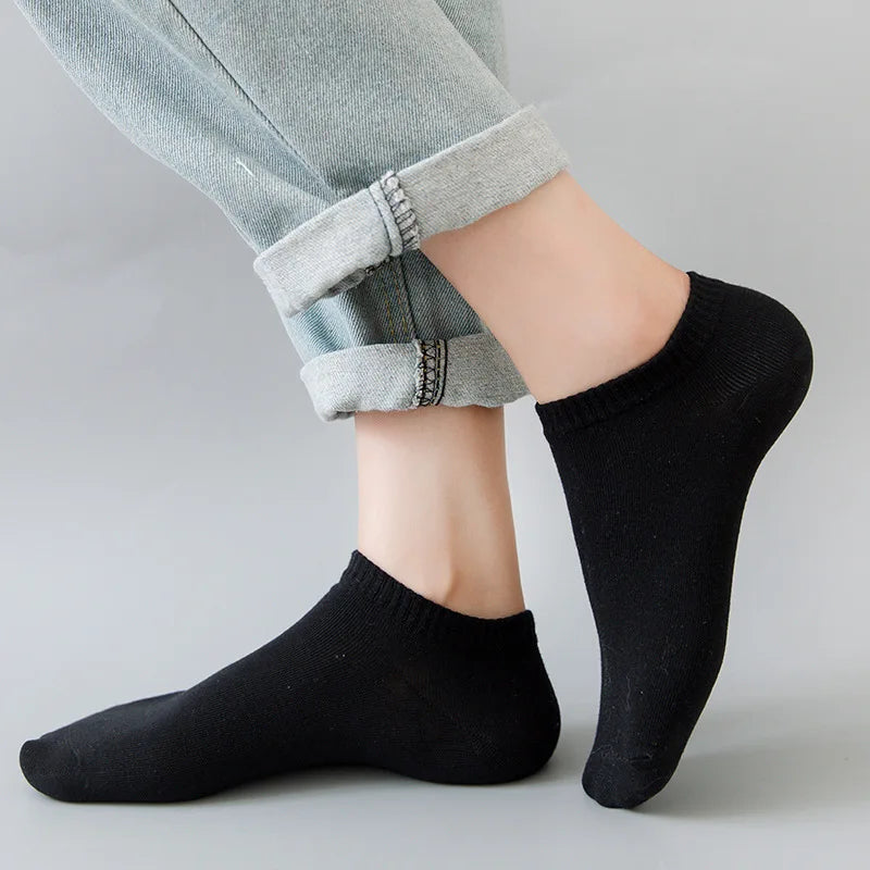 5 Paires de Chaussettes Basses pour Hommes – Coton, Couleur Unie (Noir/Blanc) BLACKBEARD OUTDOOR INDUSTRIES
