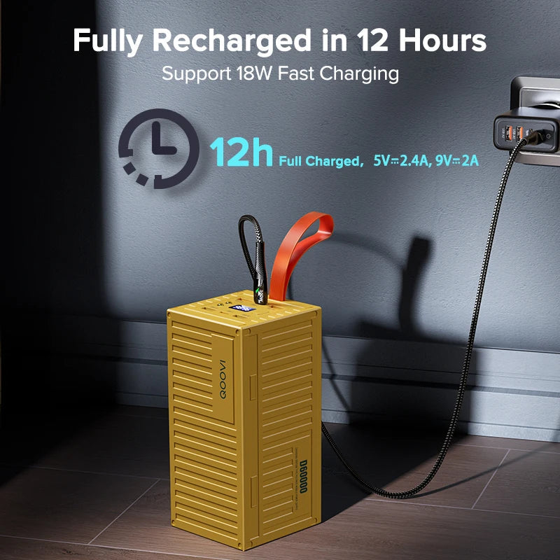 QOOVI 60000mAh Power Bank - Charge Rapide 22.5W PD QC 3.0, Station de Charge Haute Capacité BLACKBEARD OUTDOOR INDUSTRIES