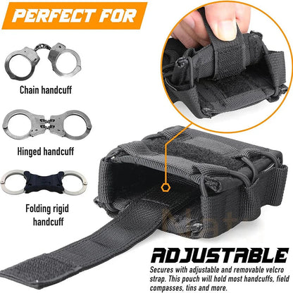 Étui Tactique MOLLE pour Menottes – Pochette de Ceinture pour Menottes Asp, à Charnière, à Chaîne et Rigides – Accessoire de Police, Chasse et Activités Extérieures BLACKBEARD OUTDOOR INDUSTRIES