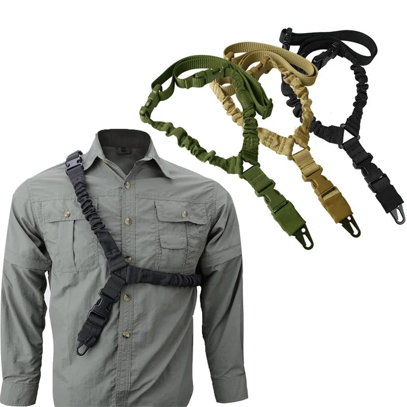 Sangle Fusil Tactique à Point Unique – Harnais Élastique et Réglable 120–150 cm - BLACKBEARD OUTDOOR INDUSTRIES
