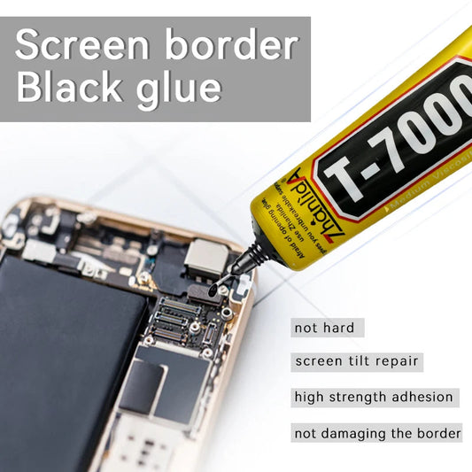 Colle T7000 Noire pour Réparation de Téléphones et Tablettes - Adhesif de Forte Adhérence - Disponible en 15ML, 50ML, 110ML avec Embout Fin BLACKBEARD OUTDOOR INDUSTRIES