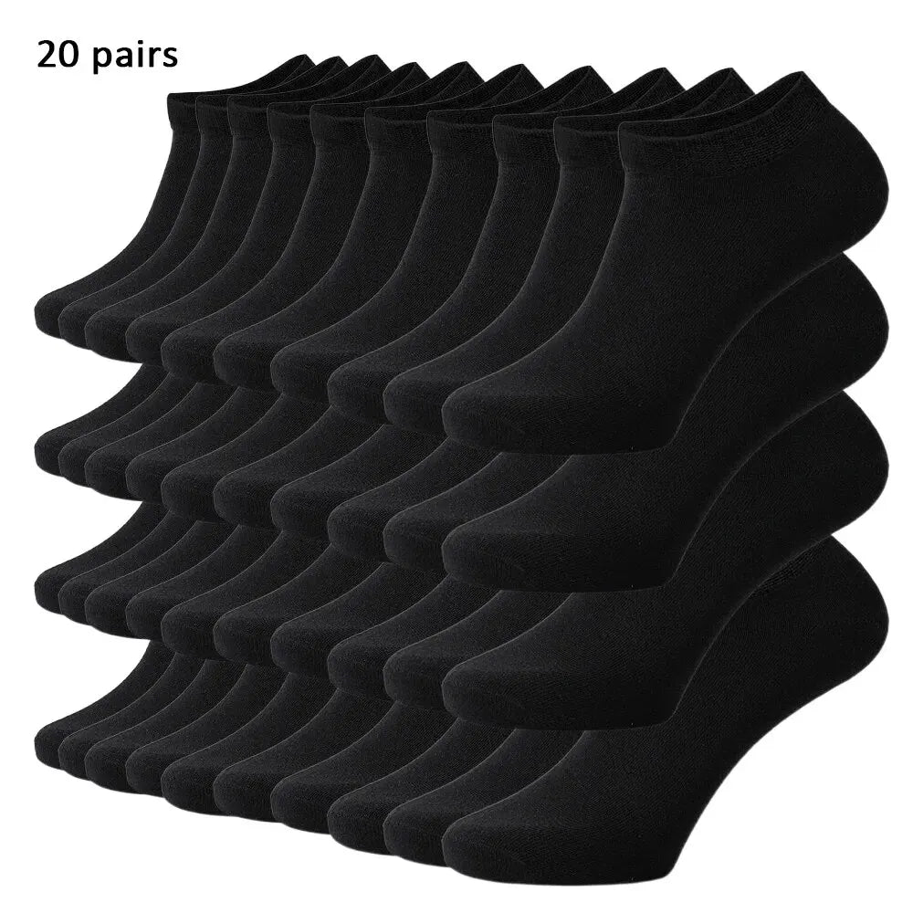 Lot de 10/20/40 Paires de Chaussettes Basses Unisexes – Couleurs Unies – Douces, Légères et Respirantes - BLACKBEARD OUTDOOR INDUSTRIES