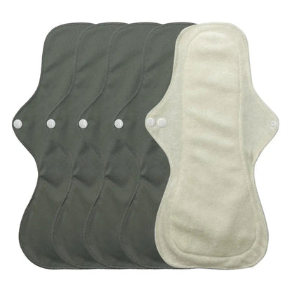 Lot de 5 Serviettes Hygiéniques Réutilisables en Bambou – Absorption Ultra-Forte pour Flux Important – Protection Nuit Épaisse et Lavable Ma boutique