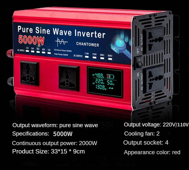 Onduleur Pur Sinus 5500W / 5000W – DC 12V/24V/48V/60V/72V à AC 110V/220V - BLACKBEARD OUTDOOR INDUSTRIES