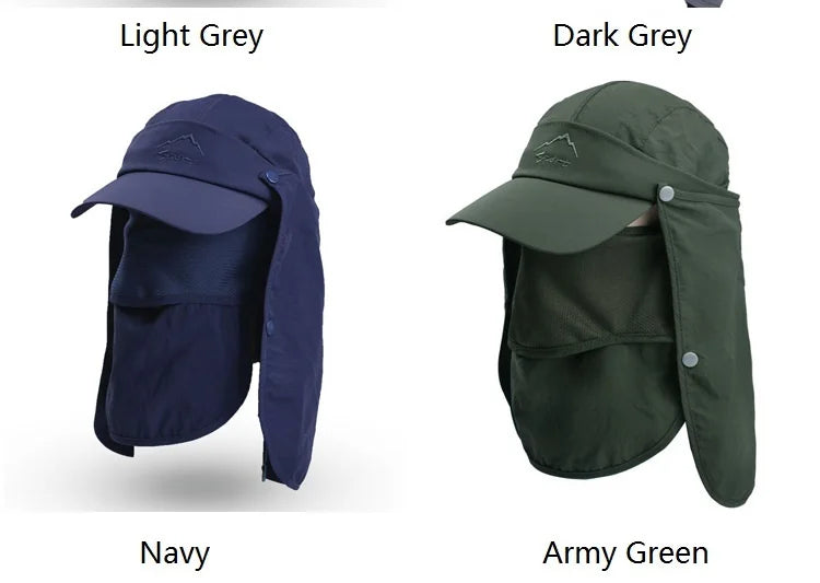 Chapeau de Protection UV d'Été – Casquette Anti-UV avec Protection du Cou et du Visage, Pliable, Séchage Rapide, Imperméable, Idéale pour Randonnée, Pêche et Activités Outdoor - BLACKBEARD OUTDOOR INDUSTRIES