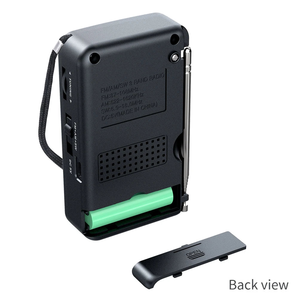📻 Mini Radio Portable AM/FM/SW – Rechargeable avec Haut-Parleur Stéréo et Écran HD Ma boutique