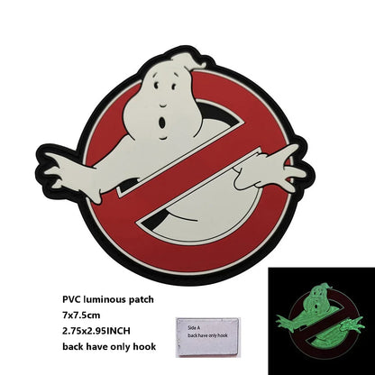 Patch Ghostbuster Rouge Équipe Anti-Fantôme – Broderie Tactique Phosphorescente avec Scratch - BLACKBEARD OUTDOOR INDUSTRIES