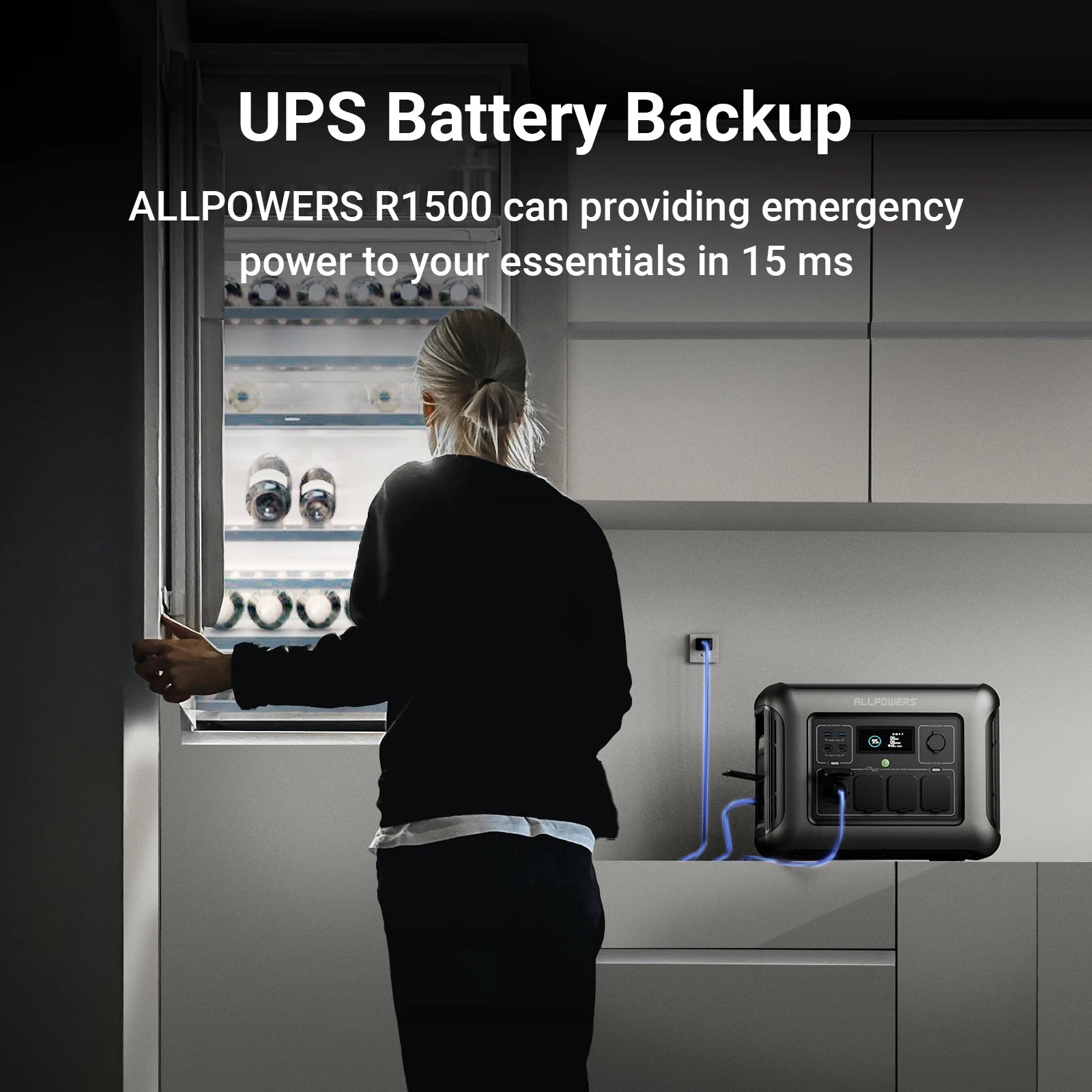 ALLPOWERS R1500 Station d’Énergie Portable – 1152Wh LiFePO4, 1800W (3000W Pic) Sortie AC - BLACKBEARD OUTDOOR INDUSTRIES