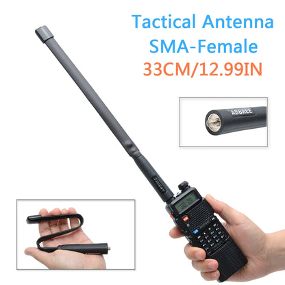 Antenne Tactique Pliable ABBREE AR-152A SMA-Female – VHF/UHF 144/430MHz – Pour Radios Baofeng / UV-5R / UV-82 / UV-13 PRO / Quansheng K5 - BLACKBEARD OUTDOOR INDUSTRIES