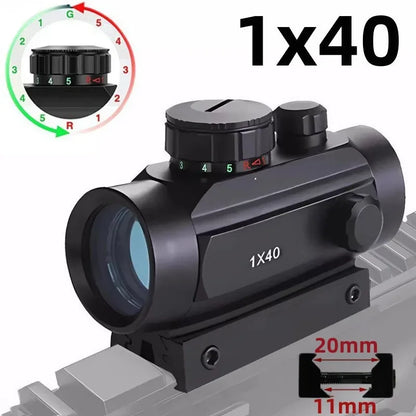 Viseur Reflex 1X40 HD101 Red Dot Sight — 4 Réticules Rouge/Vert pour Rail 11 mm ou 20 mm - BLACKBEARD OUTDOOR INDUSTRIES
