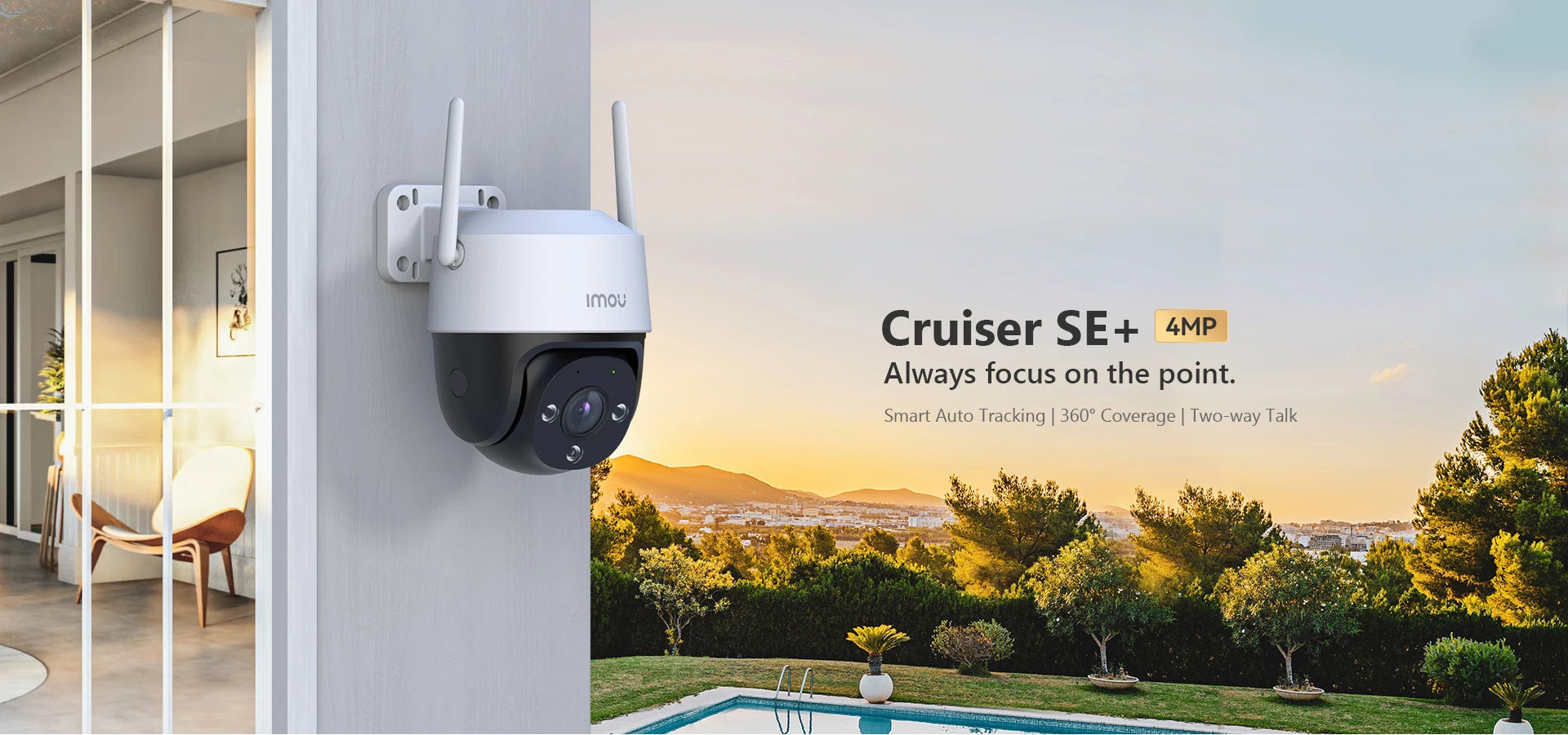 Caméra Extérieure Wi-Fi IMOU Cruiser SE+ – 4MP – Vision Nocturne Couleur – Détection Humaine IA – Zoom x8 – 360° – Étanche IP66 Ma boutique