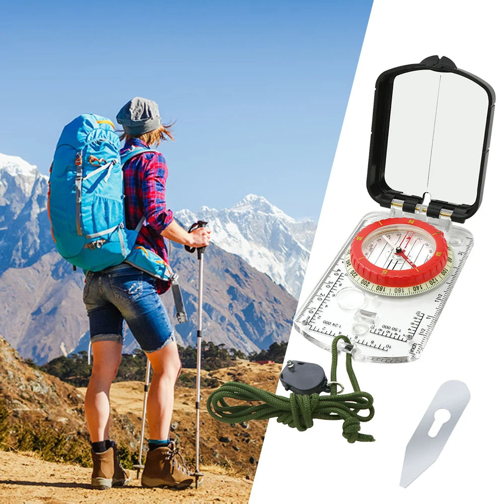 Boussole Numérique Portable Lumineuse avec LED - Boussole de Camping, Outil de Survie avec Anneau Fluorescent, Idéale pour Aventures en Plein Air - BLACKBEARD OUTDOOR INDUSTRIES