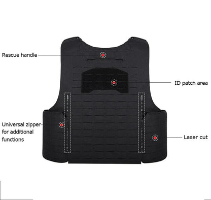 Gilet Tactique YAKEDA en Nylon – Gilet de Chasse avec Libération Rapide et Système PALS Découpé au Laser, Dos Extensible et Résistant à l'Usure BLACKBEARD OUTDOOR INDUSTRIES