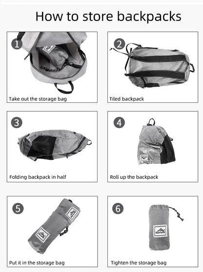 Sac à Dos Pliable 18L Ultra-Léger – Sac de Voyage, Randonnée, Cyclisme et Escalade - BLACKBEARD OUTDOOR INDUSTRIES