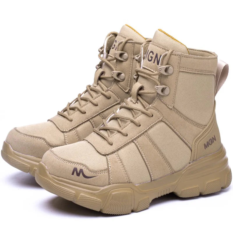 Bottes de Travail Indestructibles - Chaussures de Sécurité avec Embout en Acier, Résistantes aux Piqûres, Antidérapantes, pour Hommes et Femmes, Bottes Tactiques - BLACKBEARD OUTDOOR INDUSTRIES