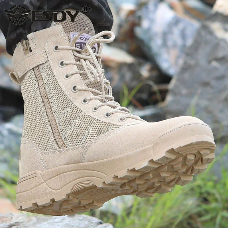 Bottes Tactiques Militaires Homme – Style Armée / Combat – Bottines de Sécurité Désert Résistantes - BLACKBEARD OUTDOOR INDUSTRIES