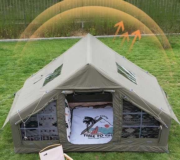 Tente de Camping Gonflable 6.3㎡ pour 3-4 Personnes – Abri Extérieur Résistant à la Pluie et à l'Humidité BLACKBEARD OUTDOOR INDUSTRIES